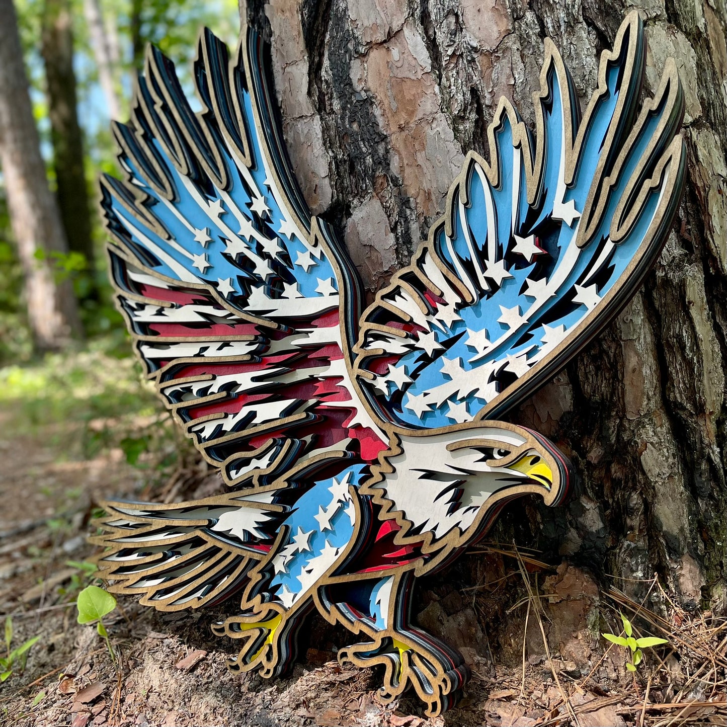 Patriotic Eagle Laser Art
