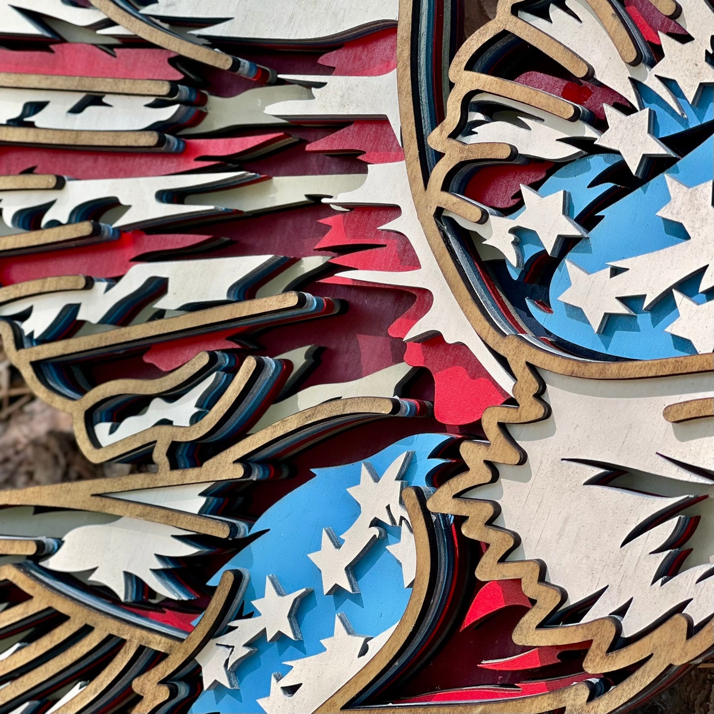 Patriotic Eagle Laser Art