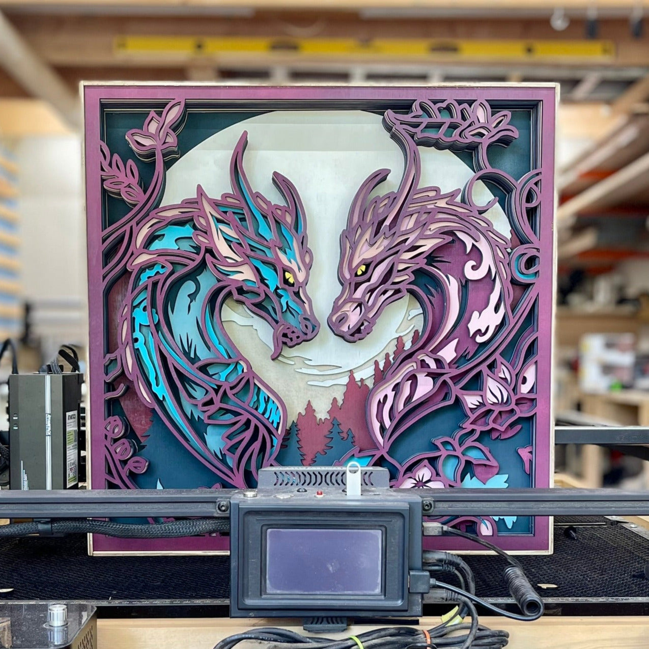 Dragons in Love Laser Art