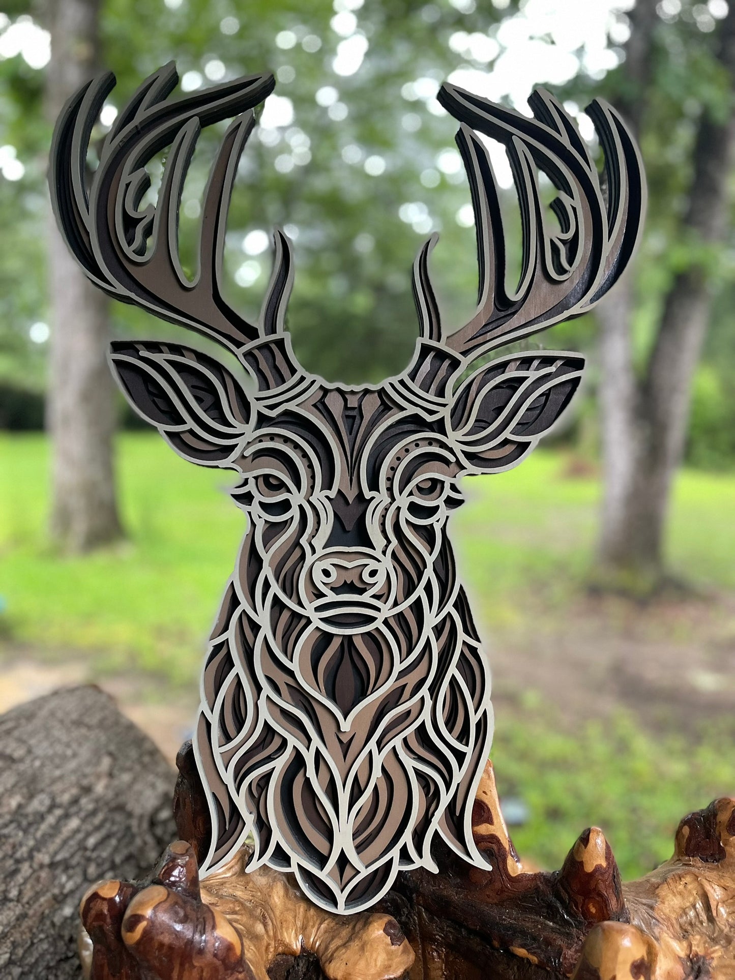 16 Point Buck Layered Laser Art