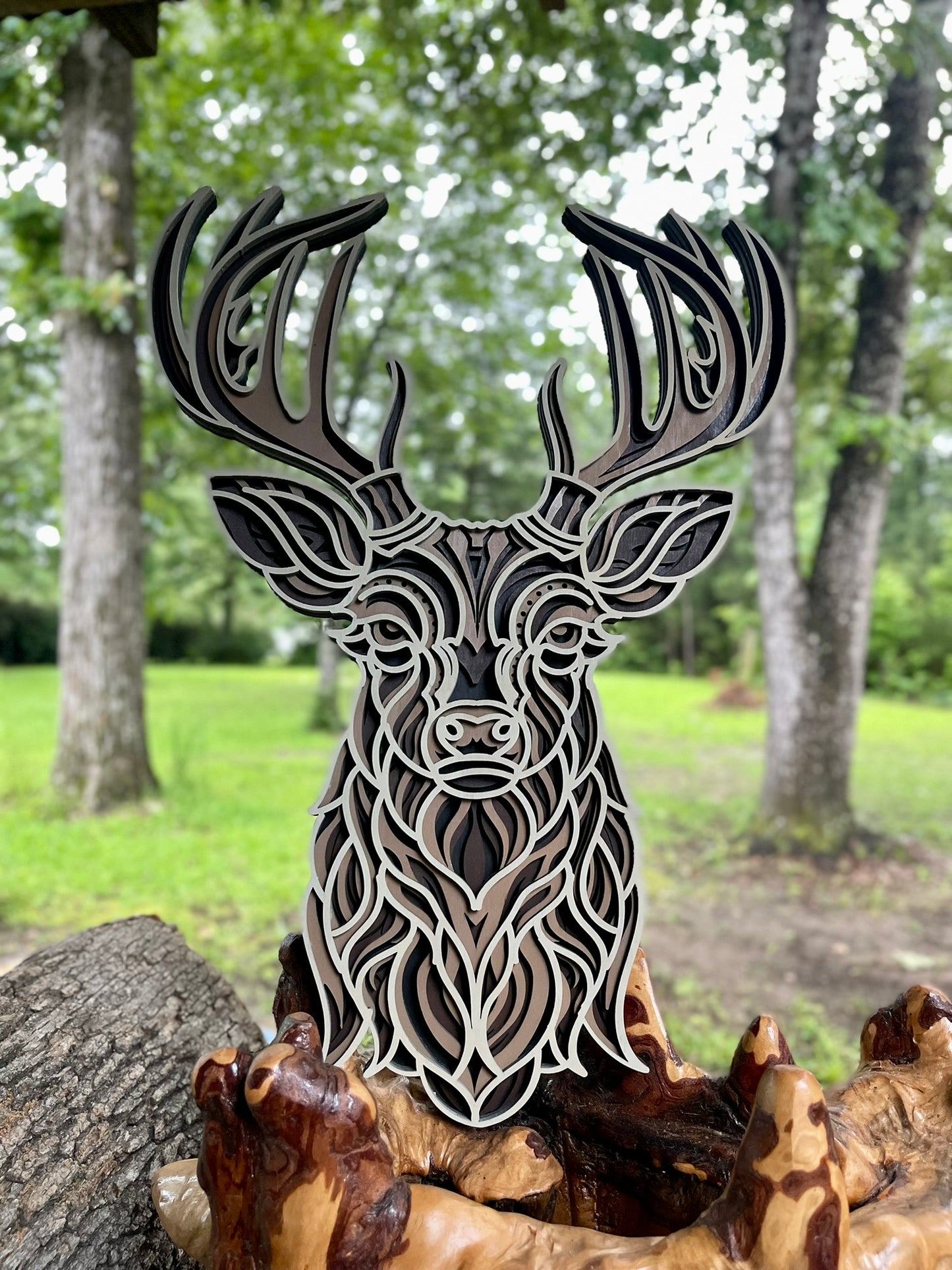 16 Point Buck Layered Laser Art