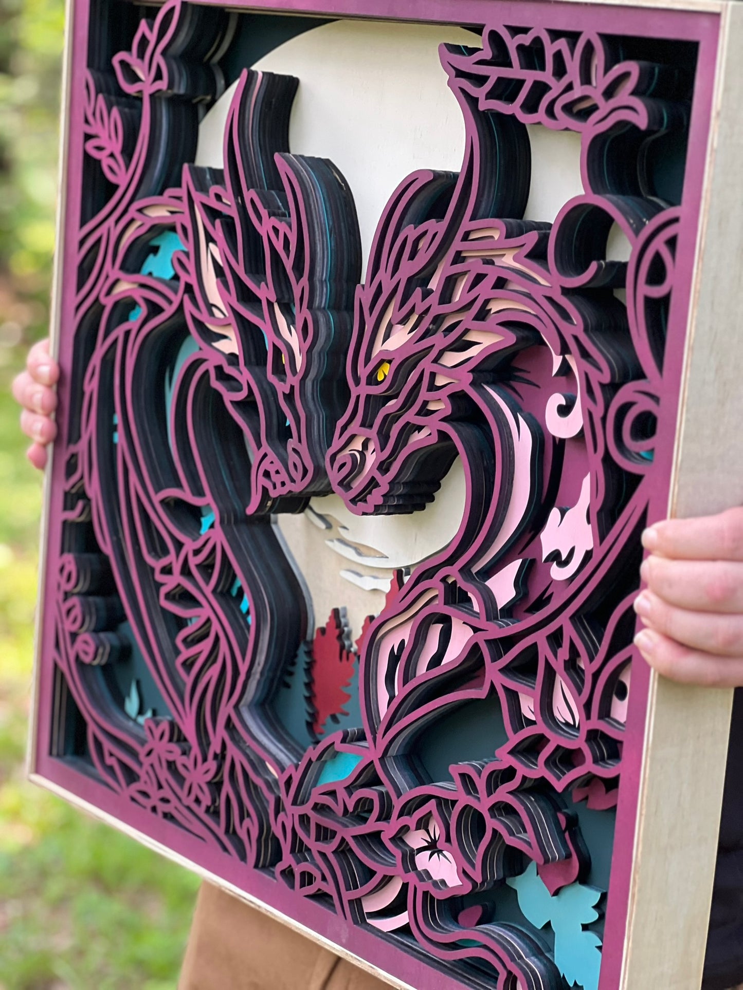 Dragons in Love Laser Art