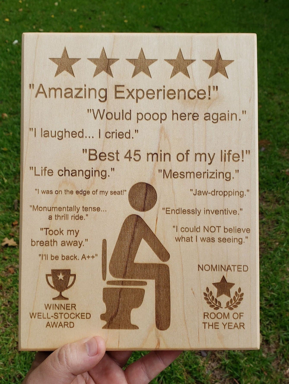 5 Star Bathroom Sign - Trey's Woodshop