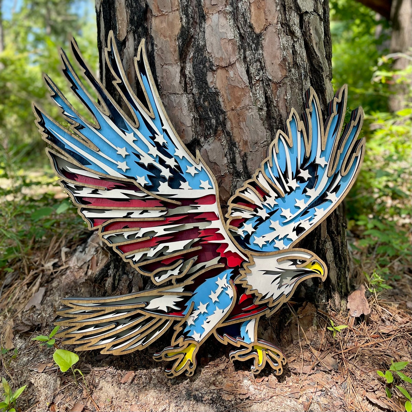 Patriotic Eagle Laser Art