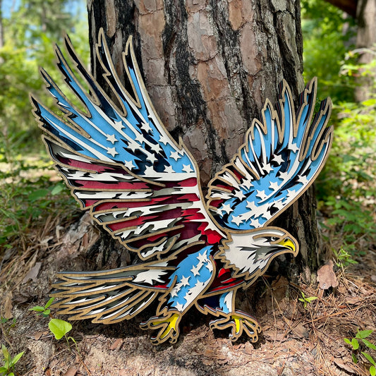 Patriotic Eagle Laser Art