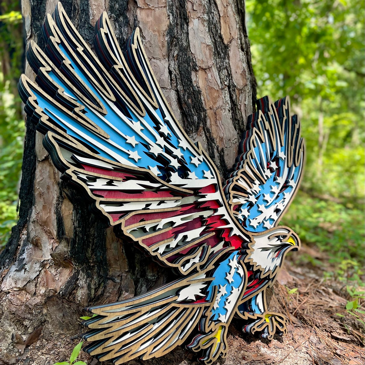 Patriotic Eagle Laser Art