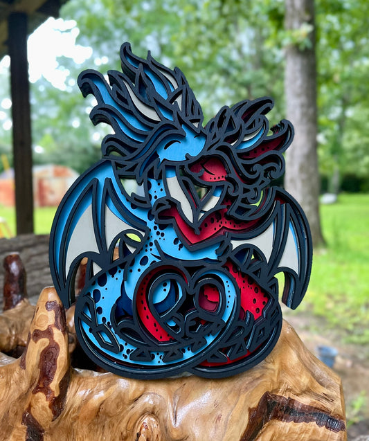 Cute Dragons Laser Art