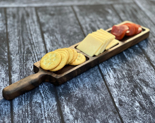 Walnut Small Charcuterie Board Snack Tray with handle