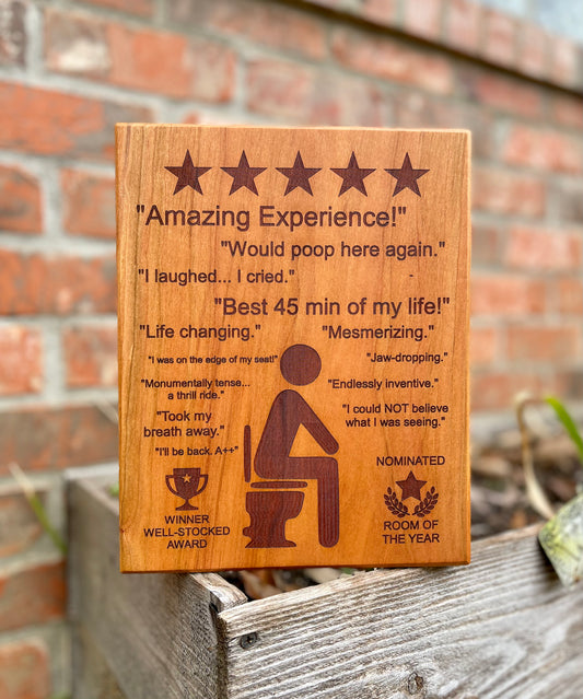 5 Star Bathroom Funny Potty Humor Sign