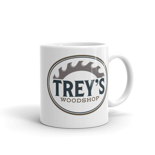 Trey's Woodshop White Glossy Mug Coffee Cup